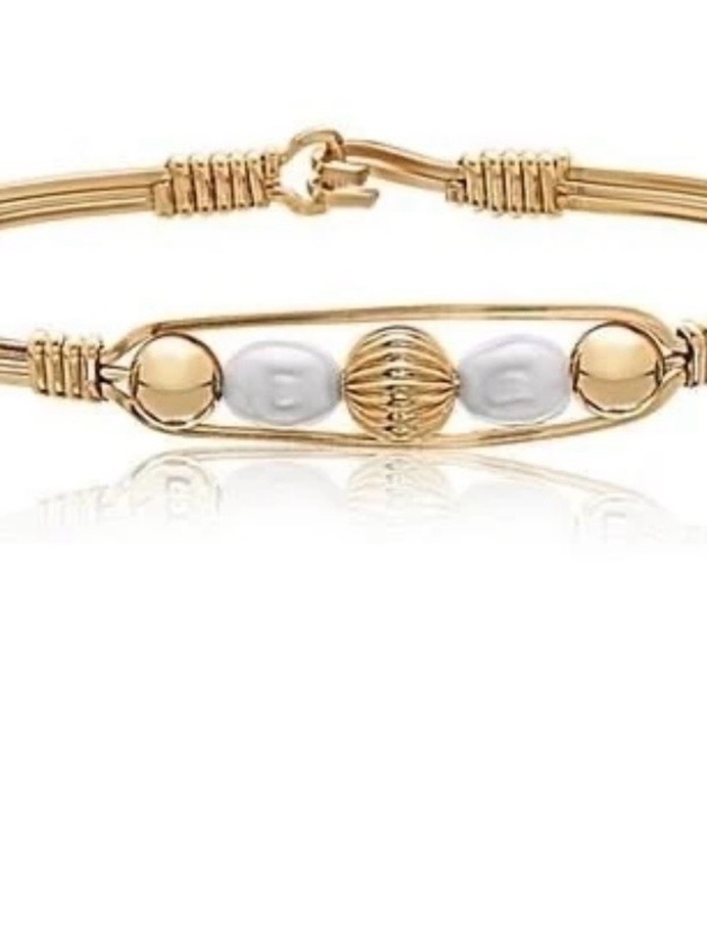 Ronaldo Gold and White Beaded Bracelet - Women's Jewelry